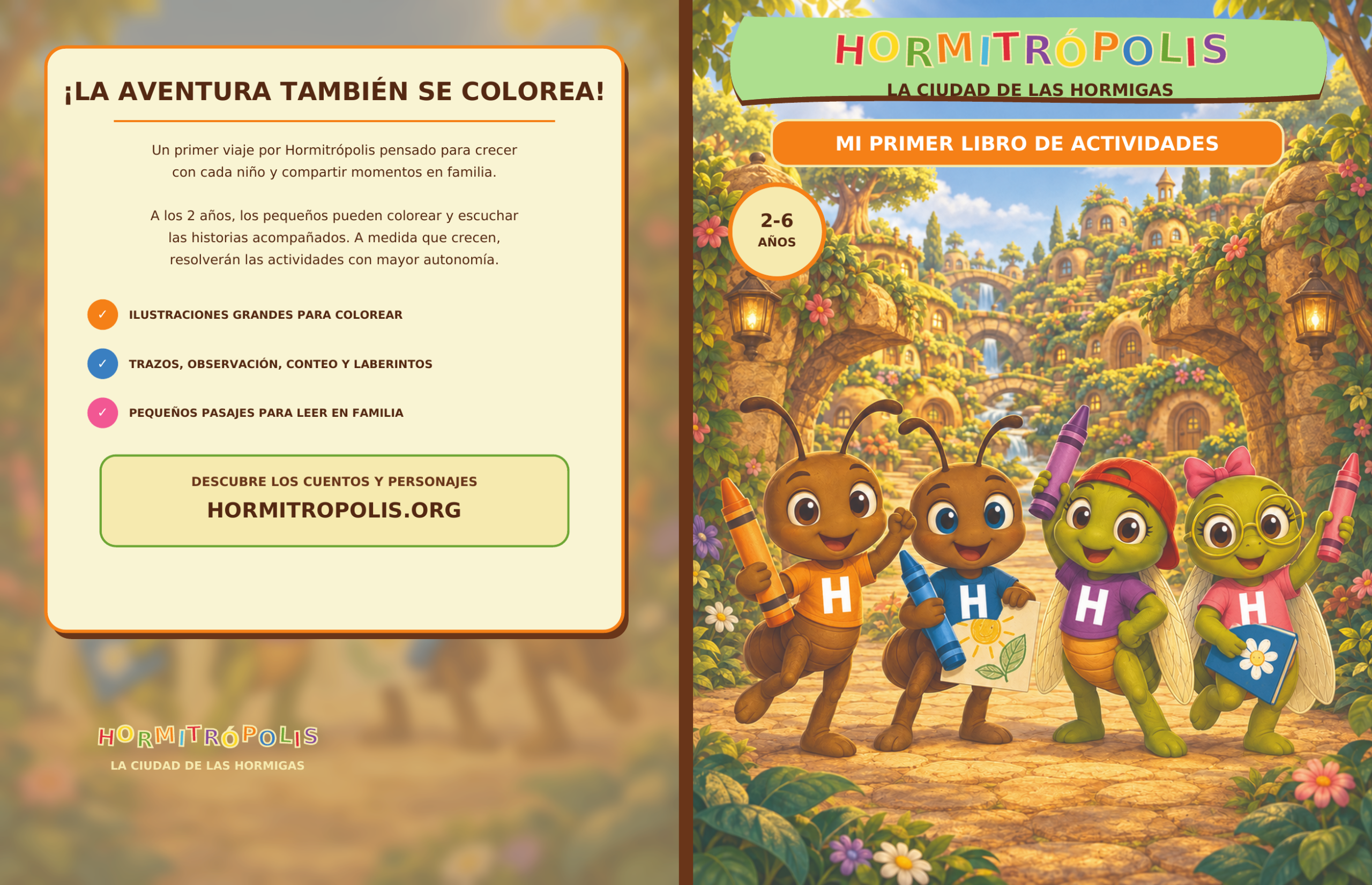 Portada de Hormitrópolis: mi primer libro para colorear